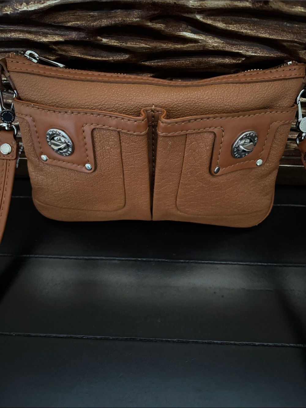 Marc by Marc Jacobs Tan Leather Crossbody with Front Pockets